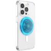 PopSockets Suck-Up™ Suction Grip & Stand, 3-in-1 MagSafe Phone Mount for iPhone, Strong Hold on Mirrors & Glass, Swappable Top, Portable & Reusable – Clear(Electric Blue)