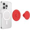 PopSockets Suck-Up™ Suction Grip & Stand, 3-in-1 MagSafe Phone Mount for iPhone, Strong Hold on Mirrors & Glass, Swappable Top, Portable & Reusable – Clear(Basic Rosso)