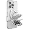 PopSockets Suck-Up™ Suction Grip & Stand, 3-in-1 MagSafe Phone Mount for iPhone, Strong Hold on Mirrors & Glass, Swappable Top, Portable & Reusable – Clear(Silver)