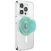 PopSockets Phone Grip for MagSafe with Kickstand, Magnetic Stand, Swappable Top, Secure Hold for iPhone MagSafe Cases, Phone & Tablet Grip, Cute PopSockets – Enamel Desert Gem Bloom(Alum Moire Turquoise)