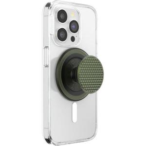 PopSockets Phone Grip for MagSafe with Kickstand, Magnetic Stand, Swappable Top, Secure Hold for iPhone MagSafe Cases, Phone & Tablet Grip, Cute PopSockets – Enamel Coconut Crème(Knurl Olive)