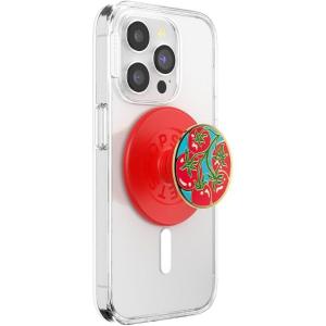 PopSockets Phone Grip for MagSafe with Kickstand, Magnetic Stand, Swappable Top, Secure Hold for iPhone MagSafe Cases, Phone & Tablet Grip, Cute PopSockets – Enamel Coconut Crème(Enamel Tomato)