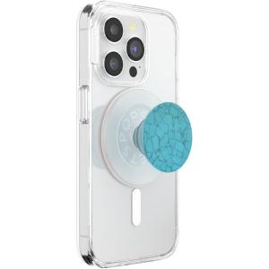PopSockets Phone Grip for MagSafe with Kickstand, Magnetic Stand, Swappable Top, Secure Hold for iPhone MagSafe Cases, Phone & Tablet Grip, Cute PopSockets – Enamel Desert Gem Bloom(Accent Turquoise)