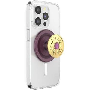 PopSockets Phone Grip for MagSafe with Kickstand, Magnetic Stand, Swappable Top, Secure Hold for iPhone MagSafe Cases, Phone & Tablet Grip, Cute PopSockets – Enamel Desert Gem Bloom(Sun Jewel Mauve)
