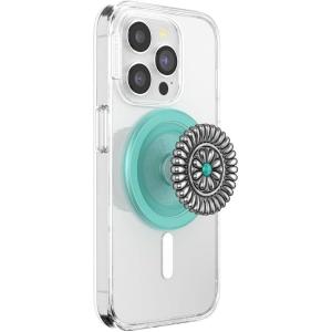 PopSockets Phone Grip for MagSafe with Kickstand, Magnetic Stand, Swappable Top, Secure Hold for iPhone MagSafe Cases, Phone & Tablet Grip, Cute PopSockets – Enamel Desert Gem Bloom(Enamel Stamped)