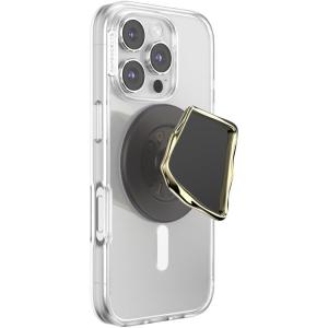 PopSockets Phone Grip for MagSafe with Kickstand, Magnetic Stand, Swappable Top, Secure Hold for iPhone MagSafe Cases, Phone & Tablet Grip, Cute PopSockets – Enamel Desert Gem Bloom(Obsidian Cut)