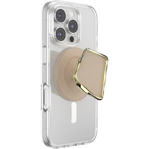 PopSockets Phone Grip for MagSafe with Kickstand, Magnetic Stand, Swappable Top, Secure Hold for iPhone MagSafe Cases, Phone & Tablet Grip, Cute PopSockets – Enamel Desert Gem Bloom(Latte Cut)