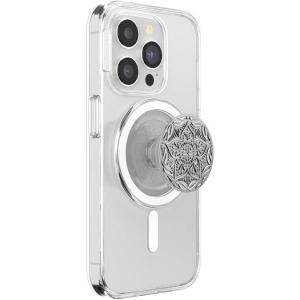 PopSockets Phone Grip for MagSafe with Kickstand, Magnetic Stand, Swappable Top, Secure Hold for iPhone MagSafe Cases, Phone & Tablet Grip, Cute PopSockets – Enamel Desert Gem Bloom(Mandala)