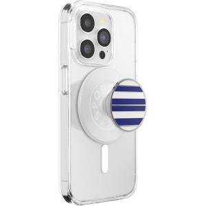 PopSockets Phone Grip for MagSafe with Kickstand, Magnetic Stand, Swappable Top, Secure Hold for iPhone MagSafe Cases, Phone & Tablet Grip, Cute PopSockets – Enamel Coconut Crème(Nautical Stripe)