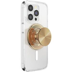 PopSockets Phone Grip for MagSafe with Kickstand, Magnetic Stand, Swappable Top, Secure Hold for iPhone MagSafe Cases, Phone & Tablet Grip -Light Blue(Aluminum Radial Gold)
