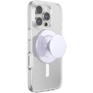 PopSockets Phone Grip for MagSafe with Kickstand, Magnetic Stand, Swappable Top, Secure Hold for iPhone MagSafe Cases, Phone & Tablet Grip(Iridescent White)