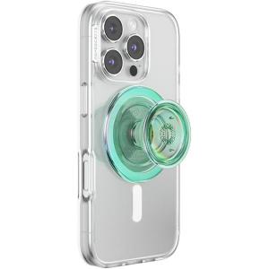 PopSockets Phone Grip for MagSafe with Kickstand, Magnetic Stand, Swappable Top, Secure Hold for iPhone MagSafe Cases, Phone & Tablet Grip(Iridescent Turq)