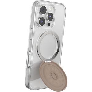 PopSockets Suck-Up™ Suction Grip & Stand, 3-in-1 MagSafe Phone Mount for iPhone, Strong Hold on Mirrors & Glass, Swappable Top, Portable & Reusable – Clear(Latte)
