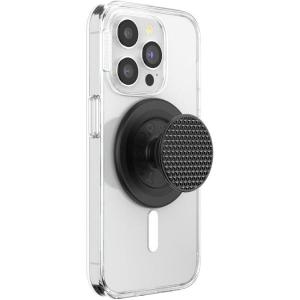 PopSockets Suck-Up™ Suction Grip & Stand, 3-in-1 MagSafe Phone Mount for iPhone, Strong Hold on Mirrors & Glass, Swappable Top, Portable & Reusable – Clear(Black Knurl)