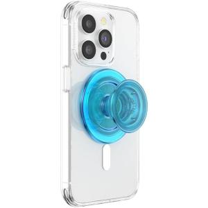 PopSockets Suck-Up™ Suction Grip & Stand, 3-in-1 MagSafe Phone Mount for iPhone, Strong Hold on Mirrors & Glass, Swappable Top, Portable & Reusable – Clear(Electric Blue)