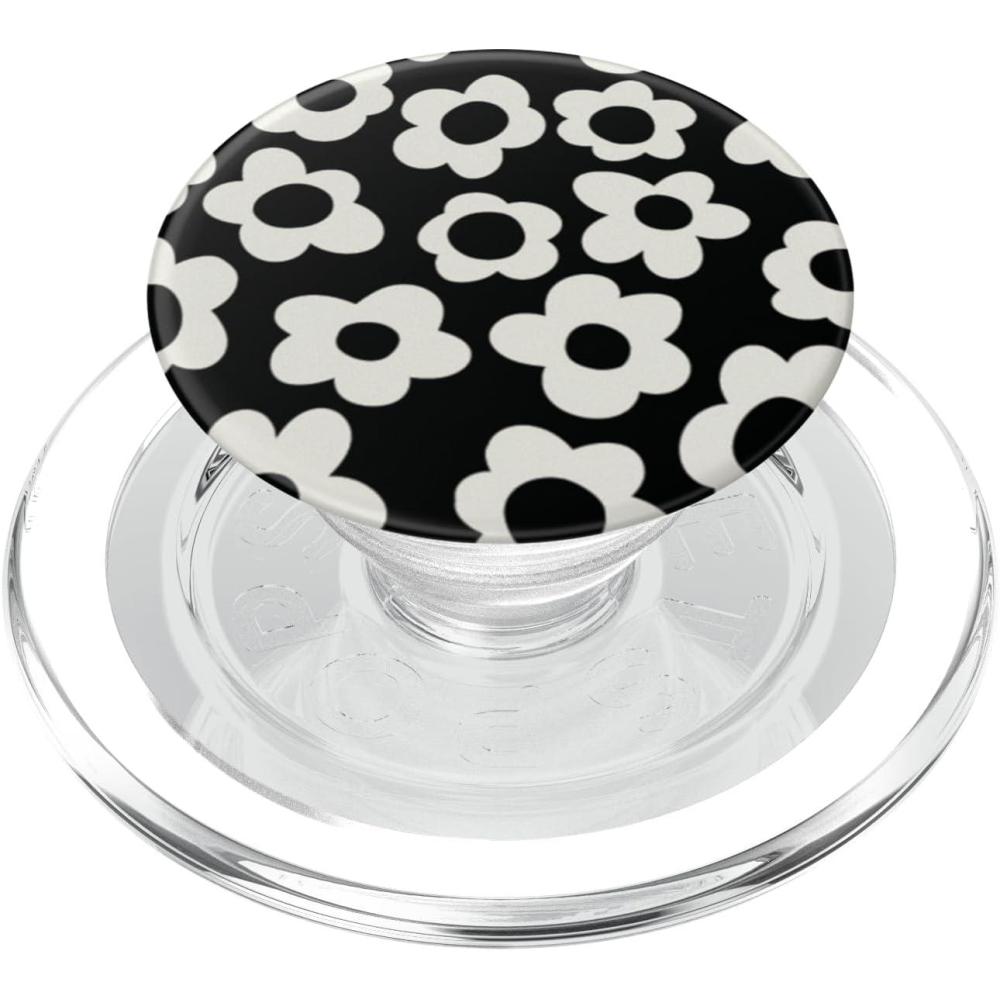 imagePopSockets Floral Phone Grip ampamp Stand  Black Mod Flower PopSockets PopGrip for MagSafeMagnetic PopGrip