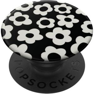 PopSockets Floral Phone Grip & Stand – Black Mod Flower PopSockets PopGrip for MagSafe(Adhesive PopGrip)
