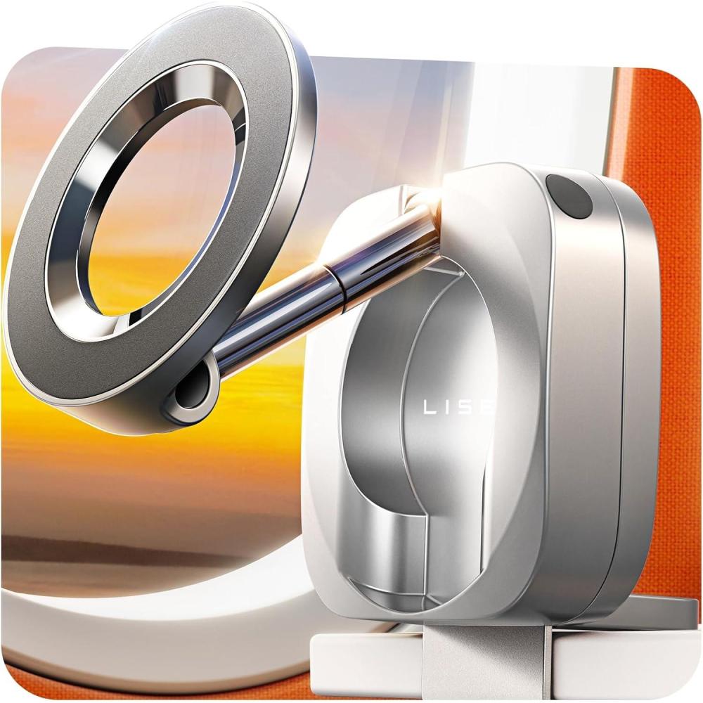 imageLISEN Travel Gifts 2025 Christmas for Gifts Airplane Gadgets Men Mini Travel Essentials Phone Holder Stocking Stuffers for Women MagSafe Accessories Cruise Essentials 2026 for Valentines GiftSilver