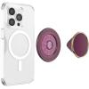PopSockets Phone Grip for MagSafe with Kickstand, Magnetic Stand, Swappable Top, Secure Hold for iPhone MagSafe Cases, Phone & Tablet Grip, Cute PopSockets, Pink, Purple – Aura(Red Wine Enamel)