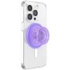 PopSockets Phone Grip for MagSafe with Kickstand, Magnetic Stand, Swappable Top, Secure Hold for iPhone MagSafe Cases, Phone & Tablet Grip, Cute PopSockets, Pink, Purple – Aura(Lavender Translucent)