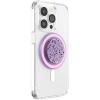 PopSockets Phone Grip for MagSafe with Kickstand, Magnetic Stand, Swappable Top, Secure Hold for iPhone MagSafe Cases, Phone & Tablet Grip, Cute PopSockets, Pink, Purple – Aura(Plum Speckle)