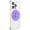 PopSockets Phone Grip for MagSafe with Kickstand, Magnetic Stand, Swappable Top, Secure Hold for iPhone MagSafe Cases, Phone & Tablet Grip, Cute PopSockets, Pink, Purple – Aura(Lavender Translucent)