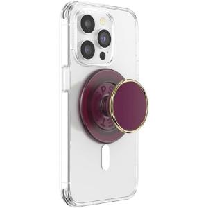 PopSockets Phone Grip for MagSafe with Kickstand, Magnetic Stand, Swappable Top, Secure Hold for iPhone MagSafe Cases, Phone & Tablet Grip, Cute PopSockets, Pink, Purple – Aura(Red Wine Enamel)