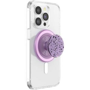 PopSockets Phone Grip for MagSafe with Kickstand, Magnetic Stand, Swappable Top, Secure Hold for iPhone MagSafe Cases, Phone & Tablet Grip, Cute PopSockets, Pink, Purple – Aura(Plum Speckle)