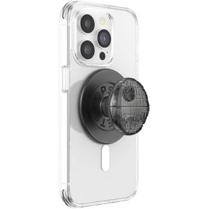 PopSockets Phone Grip for MagSafe with Kickstand, Magnetic Stand, Swappable Top, Secure Hold for iPhone MagSafe Cases, Phone & Tablet Grip, Starwars – Enamel Distressed Rebel Symbol(Death Star 2)