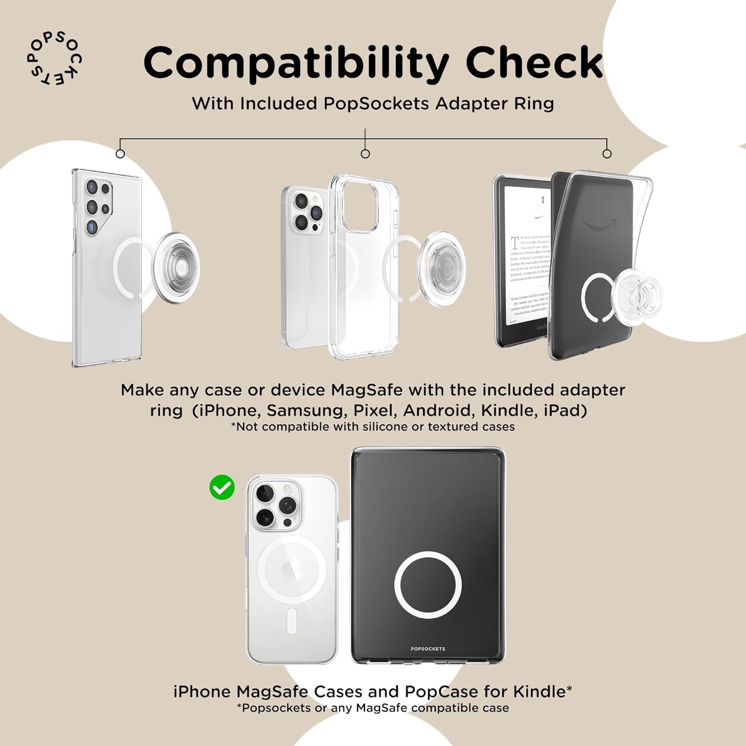 imagePopSockets Phone Grip for MagSafe with Kickstand Magnetic Stand Swappable Top Secure Hold for iPhone MagSafe Cases Phone ampamp Tablet Grip Disney PopOut Latte MickeyKawaii Minnie