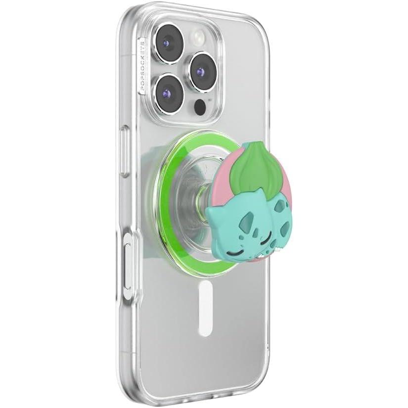 imagePopSockets Phone Grip for MagSafe with Kickstand Magnetic Stand Swappable Top Secure Hold for iPhone MagSafe Cases Phone ampamp Tablet Grip Cute PopSockets Pokemon Fairy  Enamel Sakura DreamsSleepy Bulbassaur