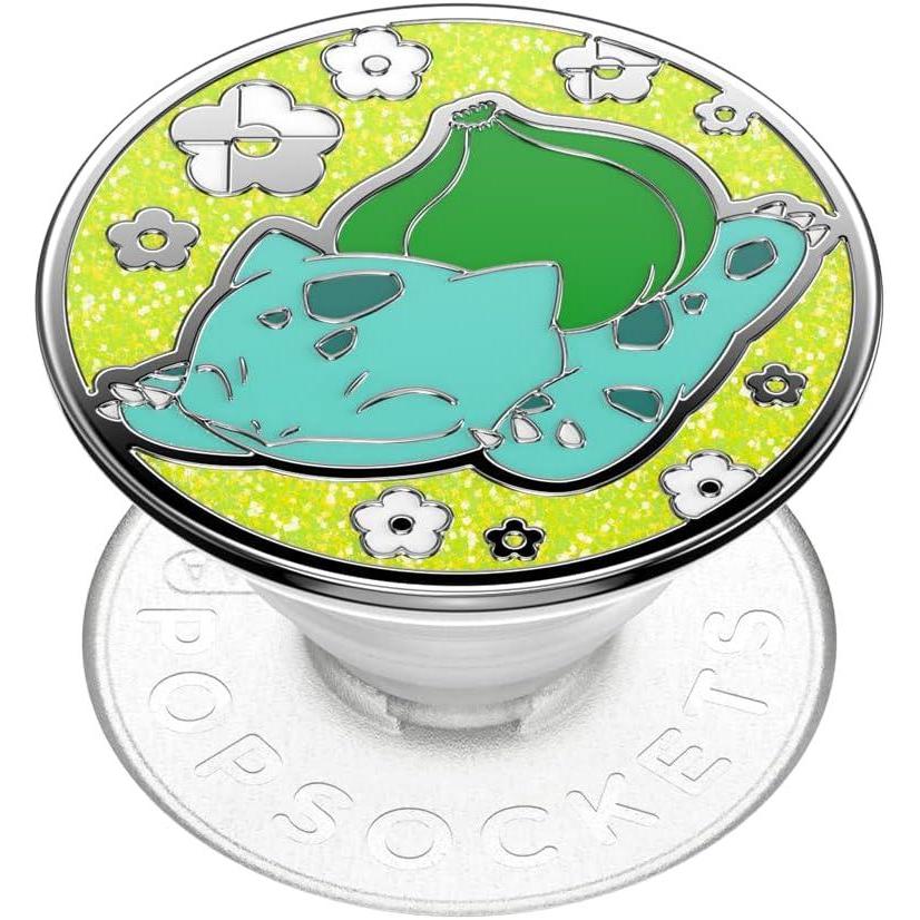 imagePopSockets Phone Grip for MagSafe with Kickstand Magnetic Stand Swappable Top Secure Hold for iPhone MagSafe Cases Phone ampamp Tablet Grip Cute PopSockets Pokemon Fairy  Enamel Sakura DreamsBulbasaur Nap