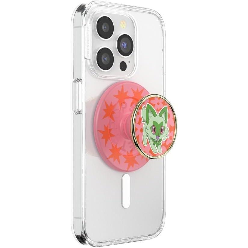imagePopSockets Phone Grip for MagSafe with Kickstand Magnetic Stand Swappable Top Secure Hold for iPhone MagSafe Cases Phone ampamp Tablet Grip Cute PopSockets Pokemon Fairy  Enamel Sakura DreamsSprigatito Stretch