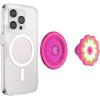 PopSockets Phone Grip for MagSafe with Kickstand, Magnetic Stand, Swappable Top, Secure Hold for iPhone MagSafe Cases, Phone & Tablet Grip – Aluminum Topo(Kaleidoscope Pink)