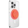 PopSockets Phone Grip for MagSafe with Kickstand, Magnetic Stand, Swappable Top, Secure Hold for iPhone MagSafe Cases, Phone & Tablet Grip – Aluminum Topo(Swirl Orange)