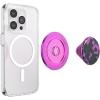 PopSockets Phone Grip for MagSafe with Kickstand, Magnetic Stand, Swappable Top, Secure Hold for iPhone MagSafe Cases, Phone & Tablet Grip – Tidepool Night Tide Glow in The Dark(Purple Prism)