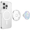 PopSockets Phone Grip for MagSafe with Kickstand, Magnetic Stand, Swappable Top, Secure Hold for iPhone MagSafe Cases, Phone & Tablet Grip, Cute PopSockets – Rainbow Glass(Marble Swirl)
