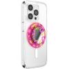 PopSockets Phone Grip for MagSafe with Kickstand, Magnetic Stand, Swappable Top, Secure Hold for iPhone MagSafe Cases, Phone & Tablet Grip, Cute PopSockets – Rainbow Glass(Pink Relief)