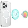 PopSockets Phone Grip for MagSafe with Kickstand, Magnetic Stand, Swappable Top, Secure Hold for iPhone MagSafe Cases, Phone & Tablet Grip, Cute PopSockets – Rainbow Glass(Boca Aura)