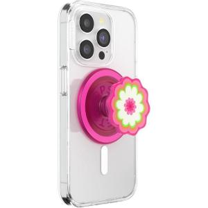 PopSockets Phone Grip for MagSafe with Kickstand, Magnetic Stand, Swappable Top, Secure Hold for iPhone MagSafe Cases, Phone & Tablet Grip – Aluminum Topo(Kaleidoscope Pink)