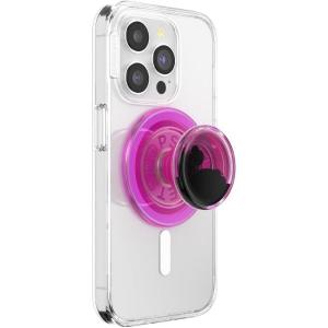 PopSockets Phone Grip for MagSafe with Kickstand, Magnetic Stand, Swappable Top, Secure Hold for iPhone MagSafe Cases, Phone & Tablet Grip – Tidepool Night Tide Glow in The Dark(Lava Lamp Pink)
