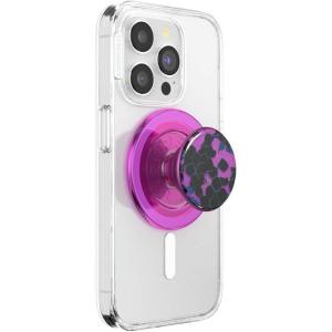 PopSockets Phone Grip for MagSafe with Kickstand, Magnetic Stand, Swappable Top, Secure Hold for iPhone MagSafe Cases, Phone & Tablet Grip – Tidepool Night Tide Glow in The Dark(Purple Prism)