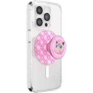 PopSockets Phone Grip for MagSafe with Kickstand, Magnetic Stand, Swappable Top, Secure Hold for iPhone MagSafe Cases, Phone & Tablet Grip, Cute PopSockets, Pokemon Fairy – Enamel Sakura Dreams(Jigglypuff Sparkle)