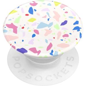 PopSockets Phone Grip for MagSafe with Kickstand, Magnetic Stand, Swappable Top, Secure Hold for iPhone MagSafe Cases, Phone & Tablet Grip, Cute PopSockets – Rainbow Glass(Terrazo Party)