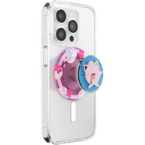 PopSockets Phone Grip for MagSafe with Kickstand, Magnetic Stand, Swappable Top, Secure Hold for iPhone MagSafe Cases, Phone & Tablet Grip, Cute PopSockets, Pokemon Fairy – Enamel Sakura Dreams(Jigglypuff Voice)