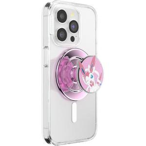 PopSockets Phone Grip for MagSafe with Kickstand, Magnetic Stand, Swappable Top, Secure Hold for iPhone MagSafe Cases, Phone & Tablet Grip, Cute PopSockets, Pokemon Fairy – Enamel Sakura Dreams(Sylveon Wink)