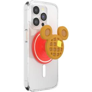 PopSockets Phone Grip for MagSafe with Kickstand, Magnetic Stand, Swappable Top, Secure Hold for iPhone MagSafe Cases, Phone & Tablet Grip, Disney – PopOut Latte Mickey(Mickey Waffle)