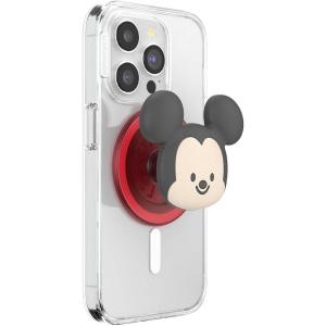 PopSockets Phone Grip for MagSafe with Kickstand, Magnetic Stand, Swappable Top, Secure Hold for iPhone MagSafe Cases, Phone & Tablet Grip, Disney – PopOut Latte Mickey(Red)
