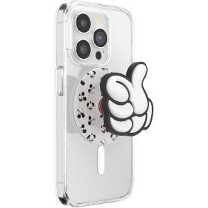 PopSockets Phone Grip for MagSafe with Kickstand, Magnetic Stand, Swappable Top, Secure Hold for iPhone MagSafe Cases, Phone & Tablet Grip, Disney – PopOut Latte Mickey(Thumbs Up)