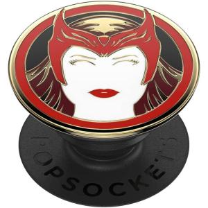 PopSockets Phone Grip for MagSafe with Kickstand, Magnetic Stand, Swappable Top, Secure Hold for iPhone MagSafe Cases, Phone & Tablet Grip, Marvel – Enamel Captain America Comic Book(Scarlet Witch)